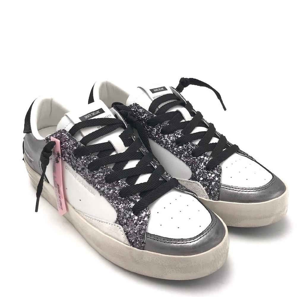 Zulian Calzature Sneakers SK8 Delux bianca-antracite Presa
