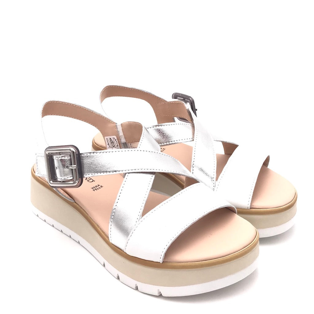 Zulian Calzature Sandalo Fasi bianco-argento Offerta per la Festa della Mamma