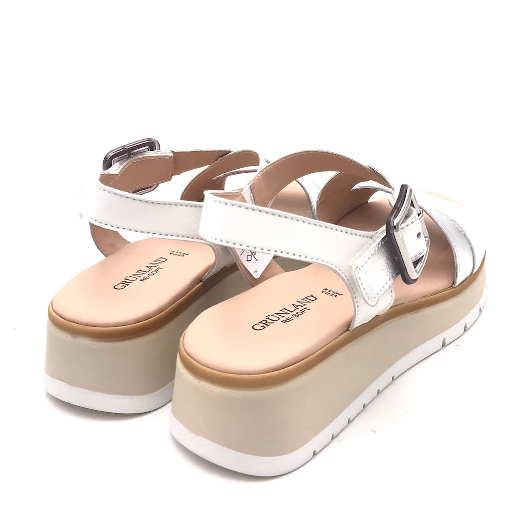 Zulian Calzature Sandalo Fasi bianco-argento Offerta per la Festa della Mamma