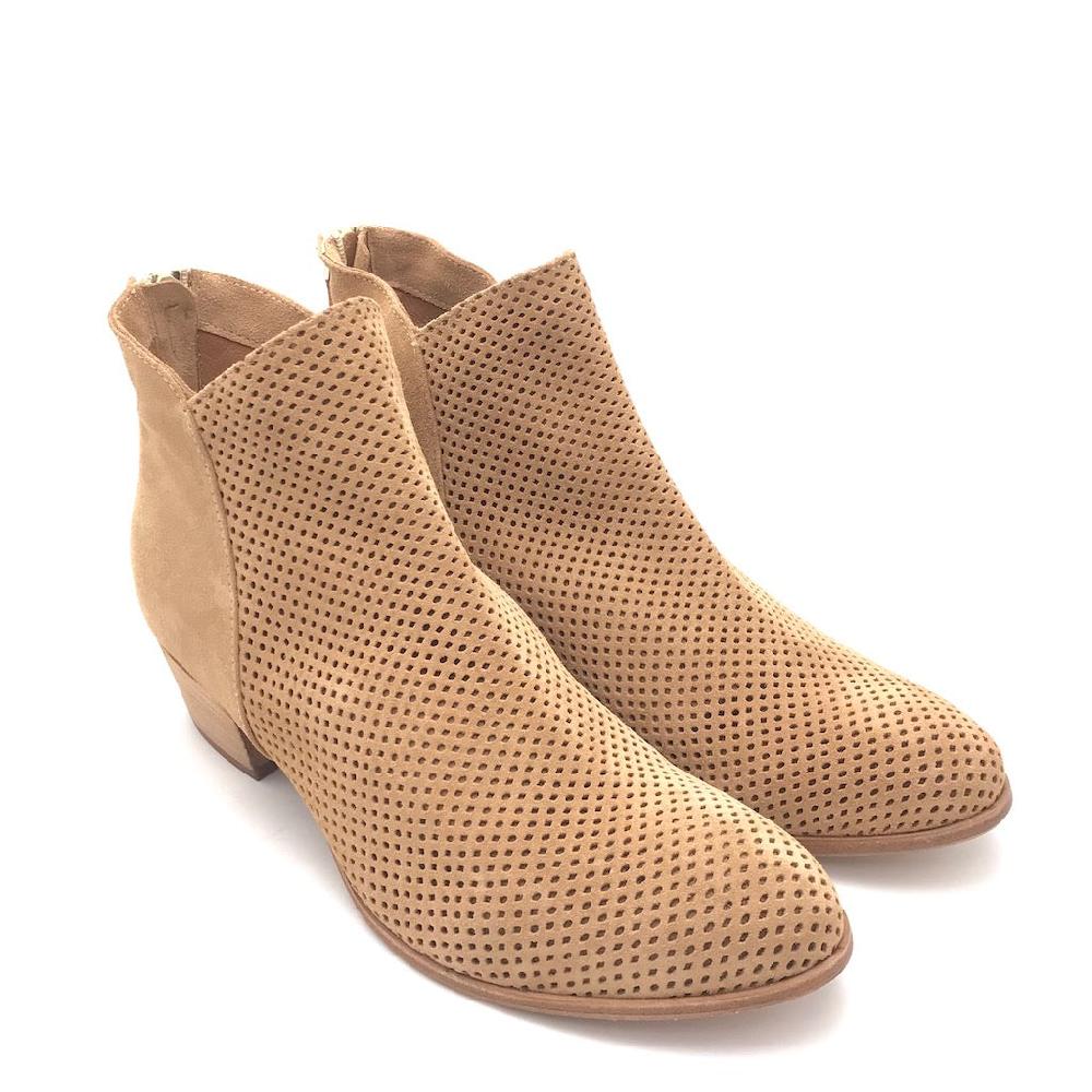 Zulian Calzature Tronchetto forato in crosta beige Hotsell