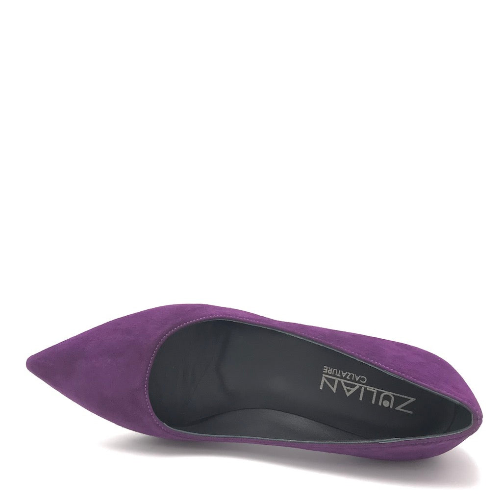 Zulian Calzature Decolletè Lory in camoscio viola Italia