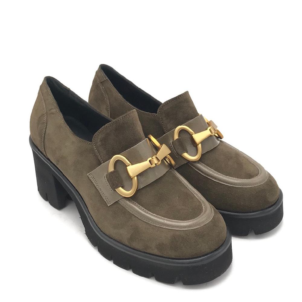 Zulian Calzature Mocassino velour oliva Sconto