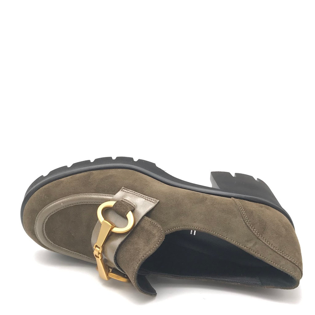 Zulian Calzature Mocassino velour oliva Sconto