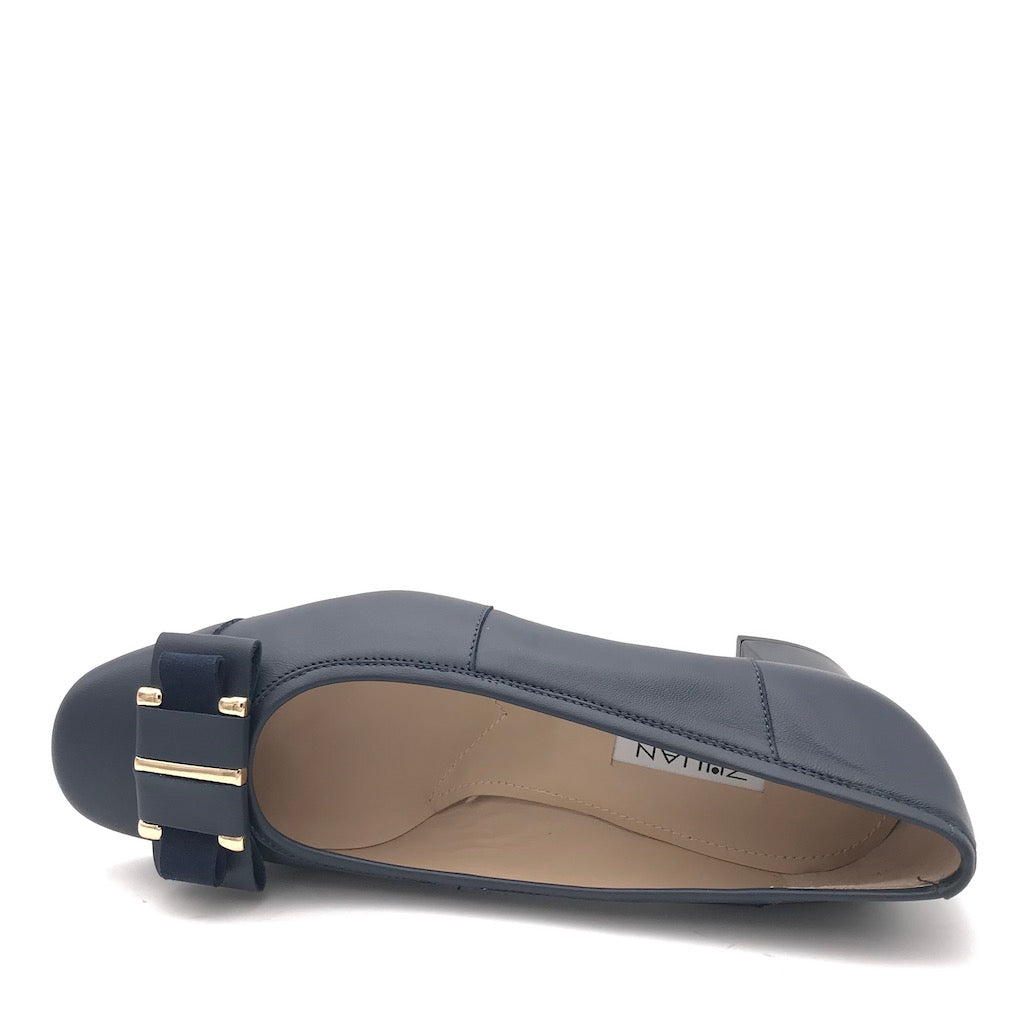 Zulian Calzature Ballerina in pelle blu Promozione