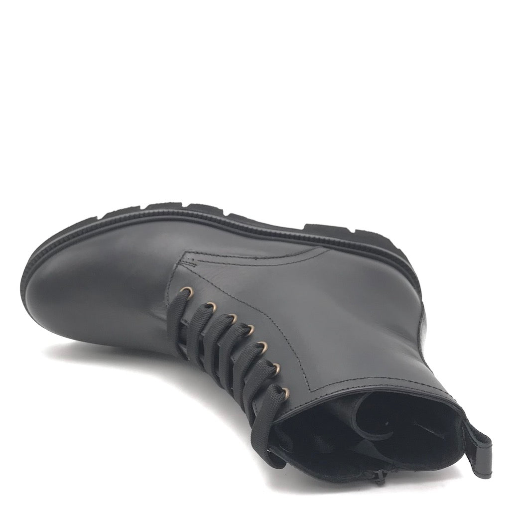 Zulian Calzature Anfibio in vitello nero Nuova