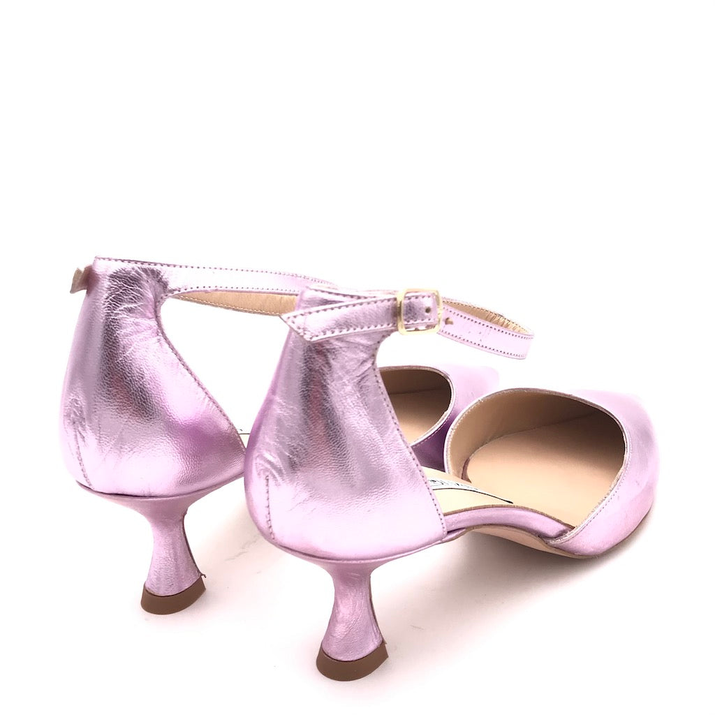 Zulian Calzature Scarpa in pelle laminata lilla Nuovo