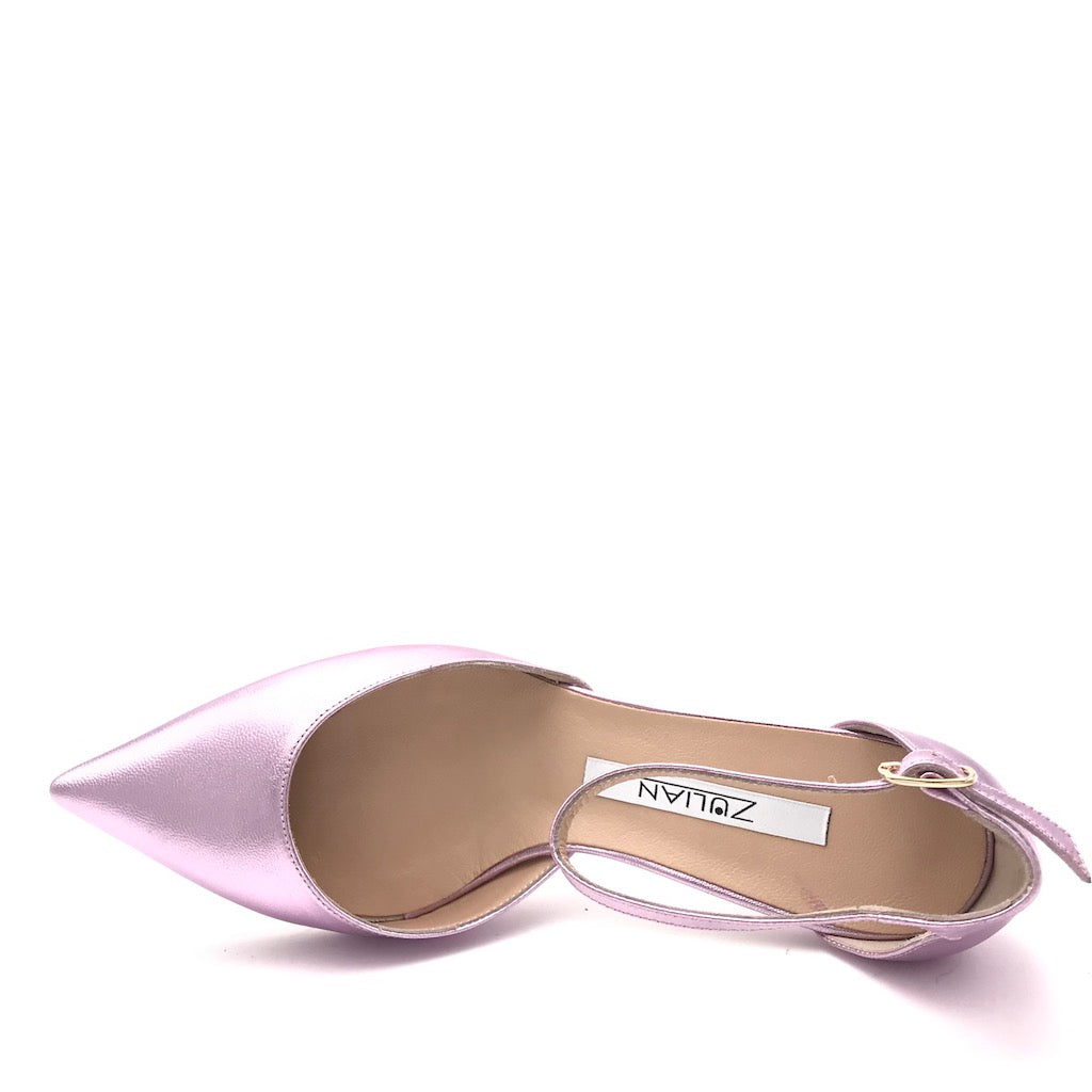 Zulian Calzature Scarpa in pelle laminata lilla Nuovo