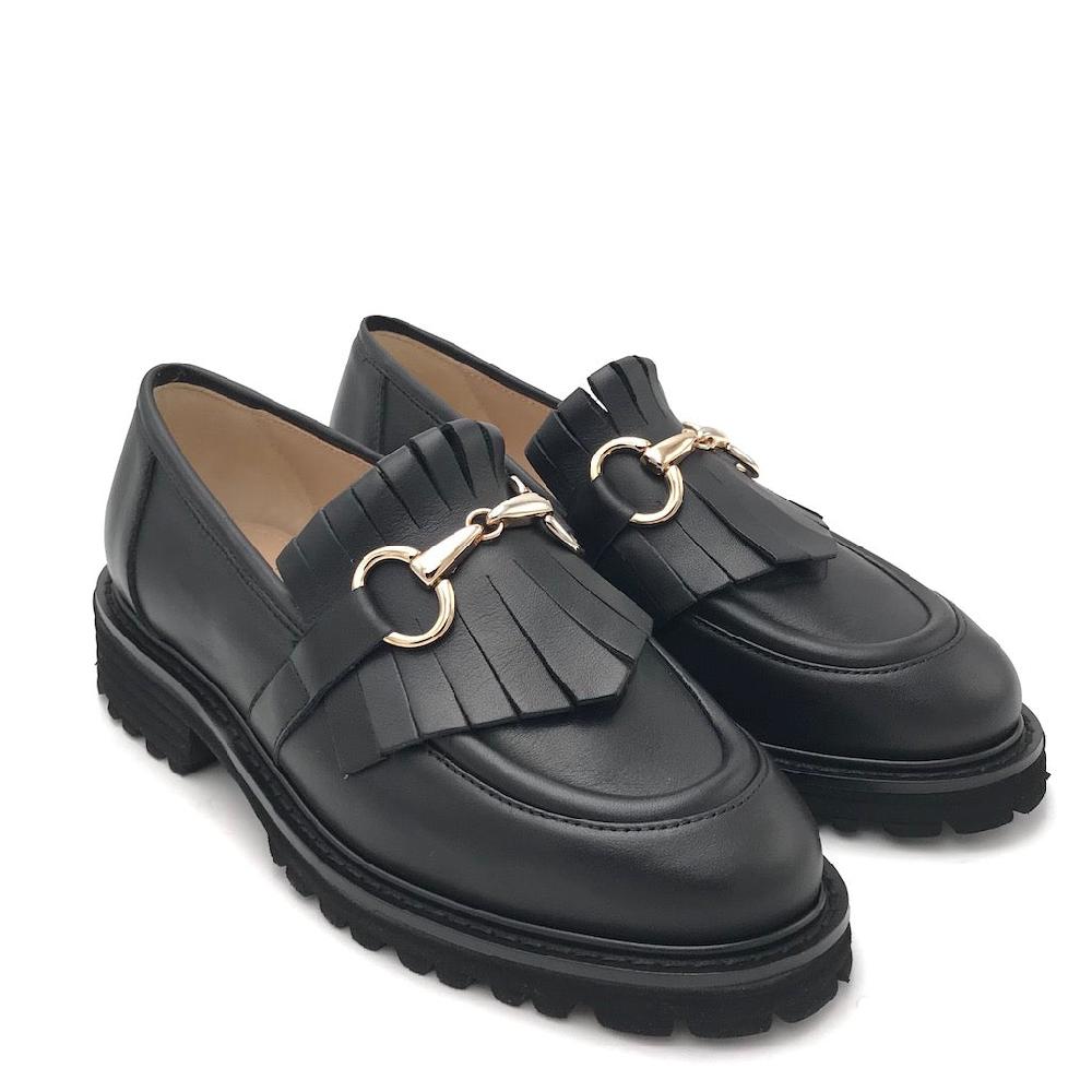 Zulian Calzature Mocassino Lina frangia nero Pezzi Unici
