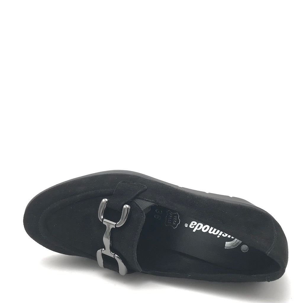 Zulian Calzature Mocassino zeppa in camoscio nero ACQUISTA ORA