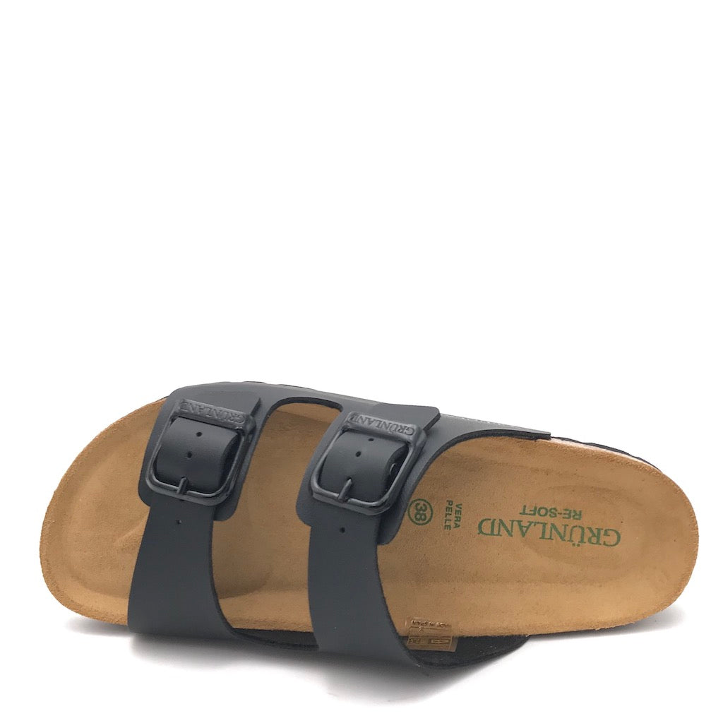 Zulian Calzature Ciabatta Sara doppia fibbia nera Offerta speciale della fabbrica