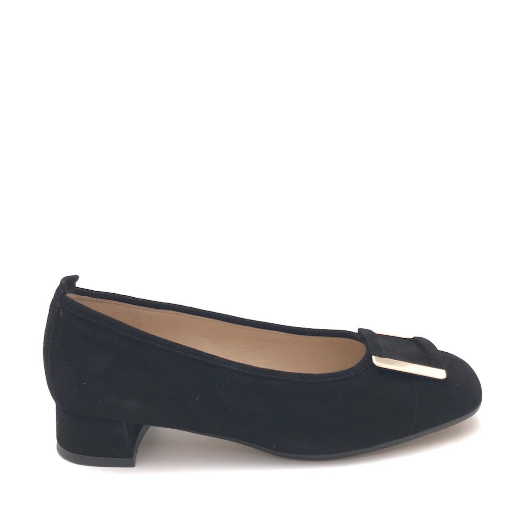 Zulian Calzature Ballerina in camoscio nero Sostegno trimestrale