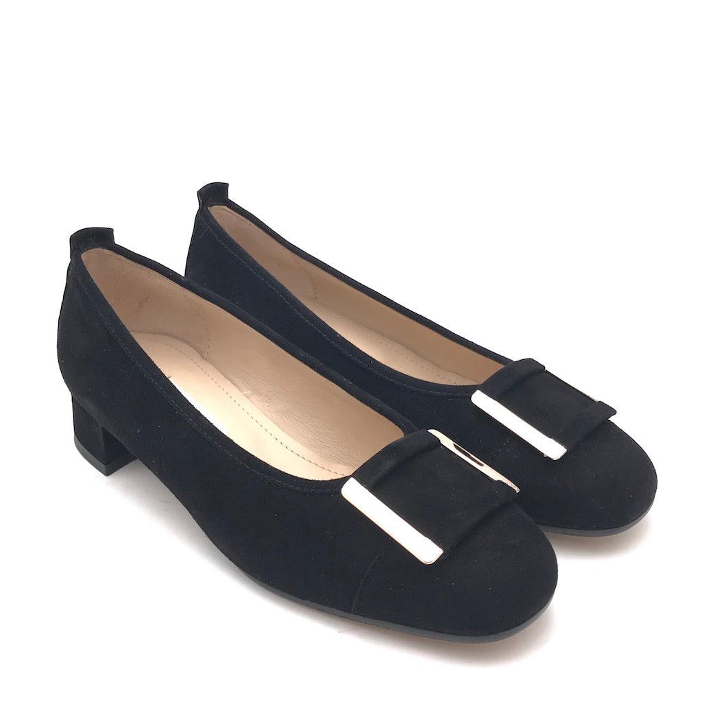 Zulian Calzature Ballerina in camoscio nero Sostegno trimestrale