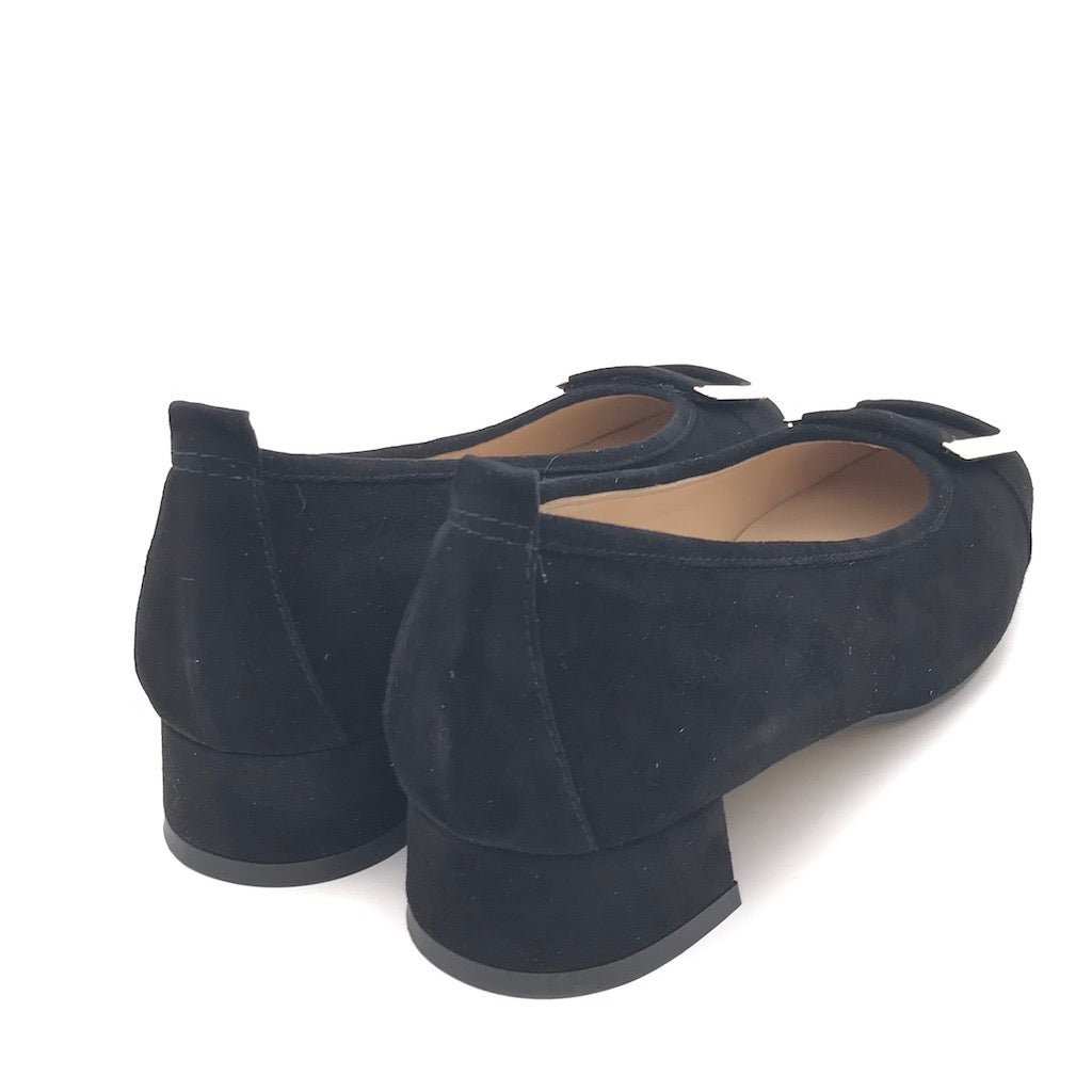 Zulian Calzature Ballerina in camoscio nero Sostegno trimestrale