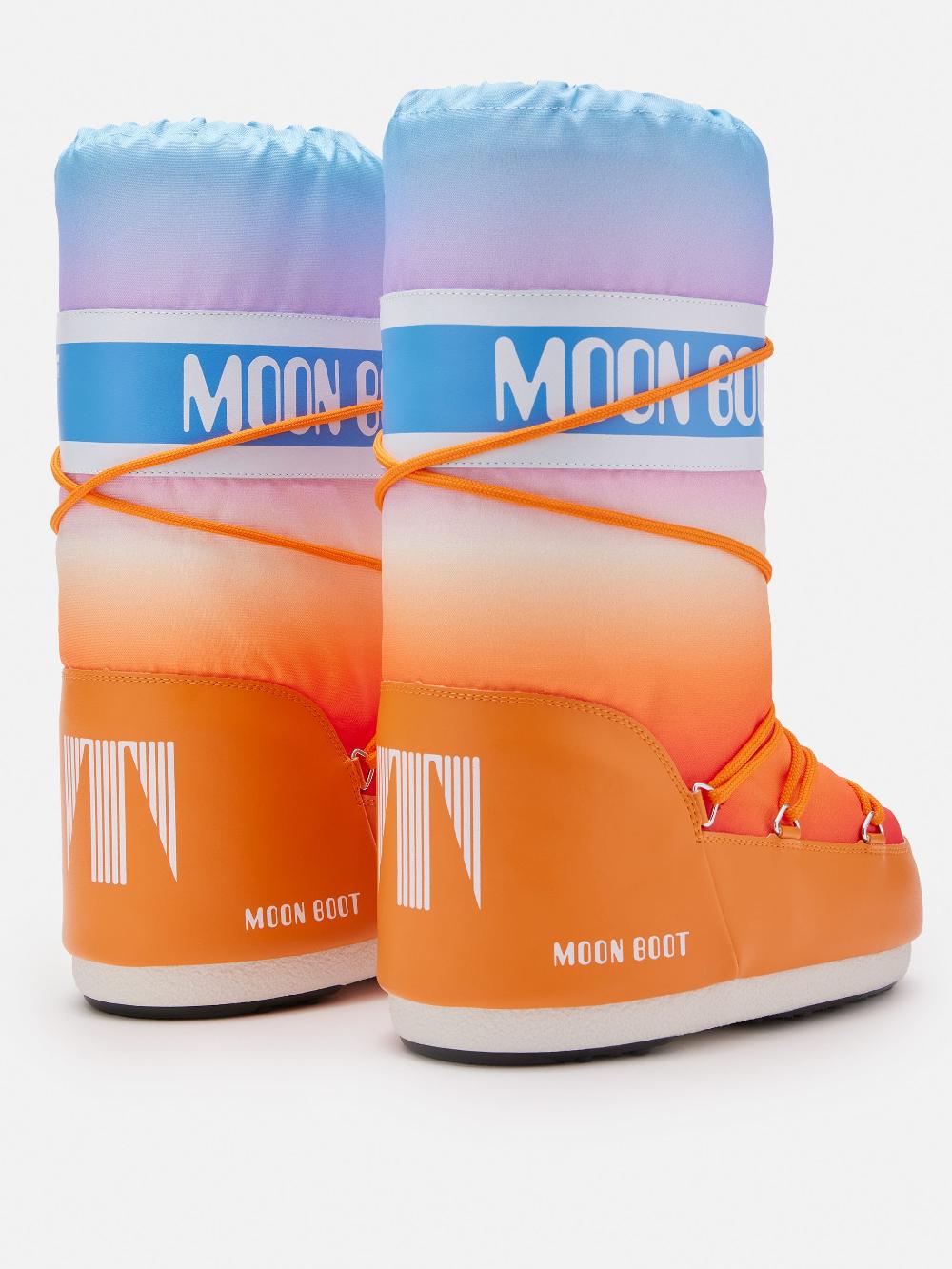 Moon Boot ICON ARANCIONE CON STAMPA SUNRISE Vendita Economica