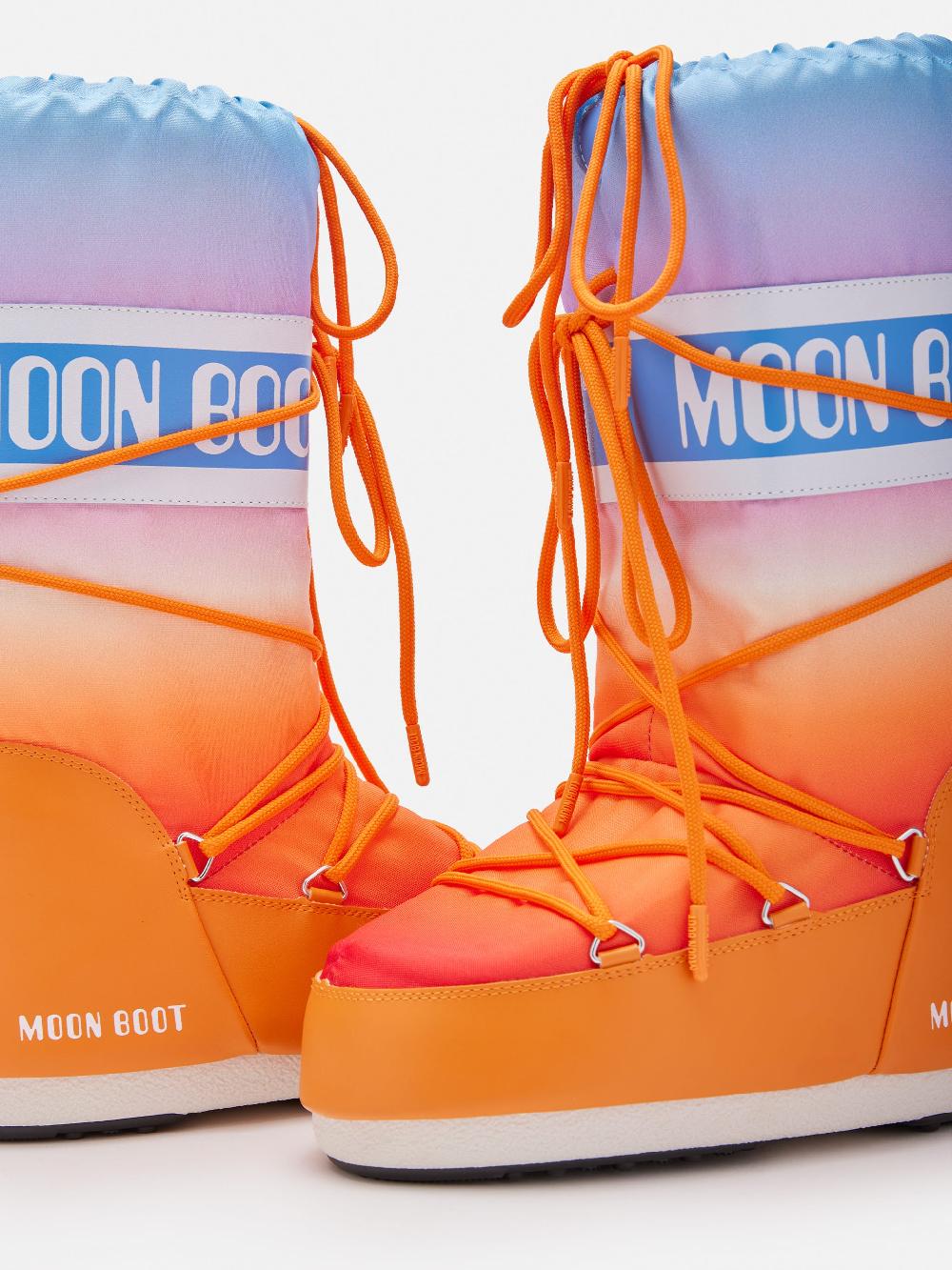 Moon Boot ICON ARANCIONE CON STAMPA SUNRISE Vendita Economica