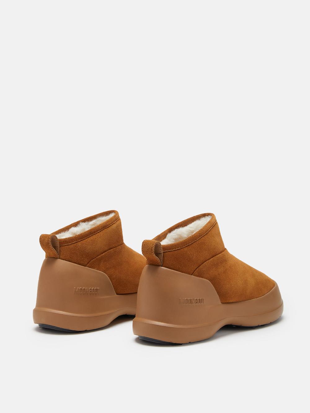 Moon Boot STIVALE LUNA LOW COGNAC IN PELLE SCAMOSCIATA Saldi Di Fabbrica