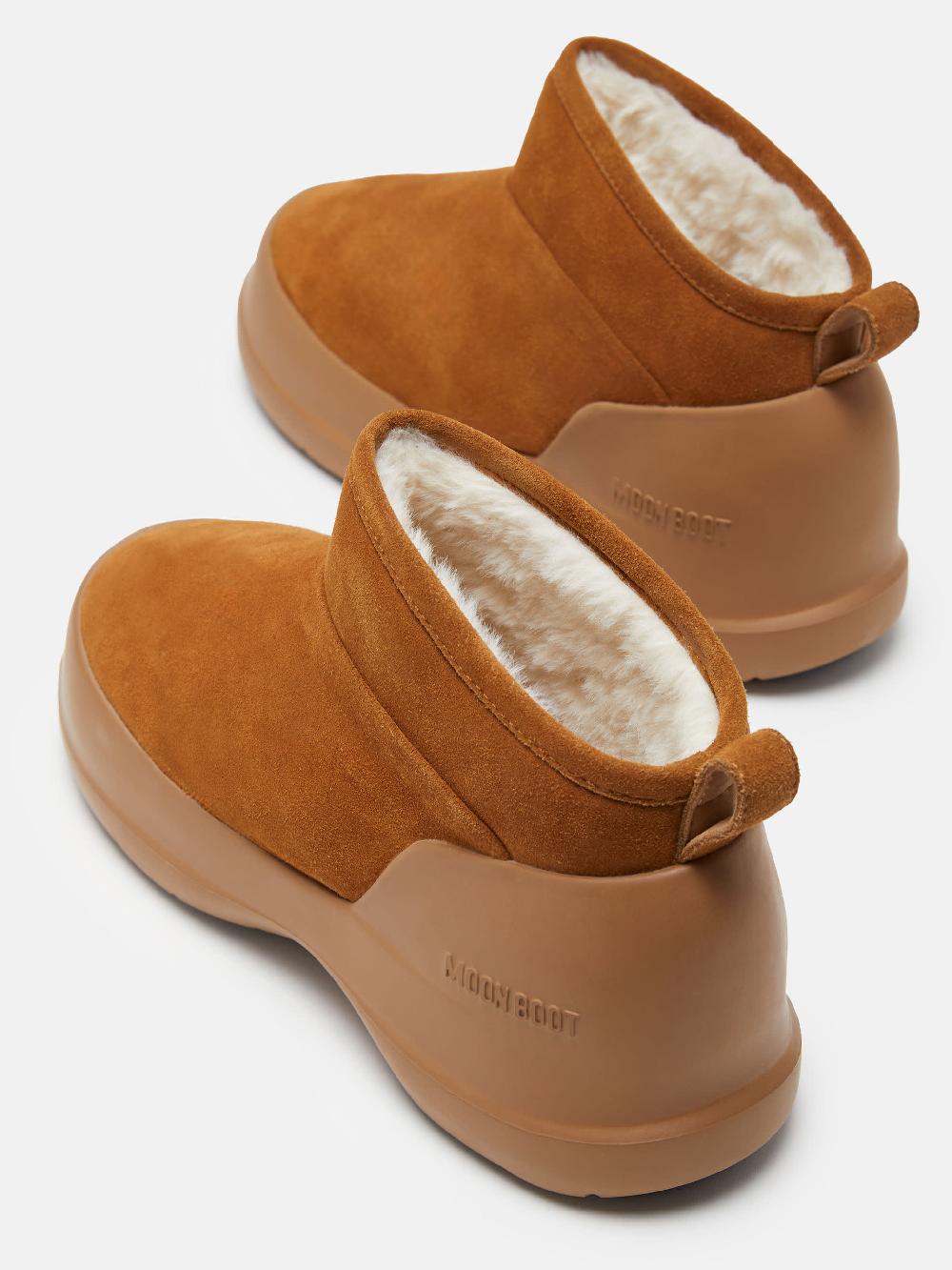 Moon Boot STIVALE LUNA LOW COGNAC IN PELLE SCAMOSCIATA Saldi Di Fabbrica