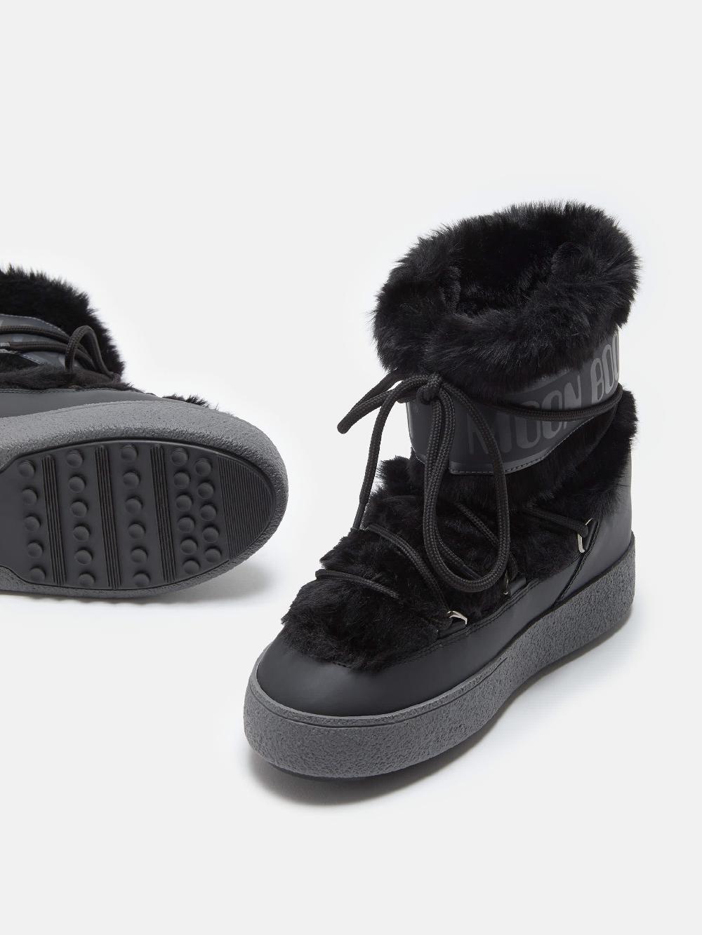 Moon Boot LTRACK LOW FAUX FUR NERO In Saldo