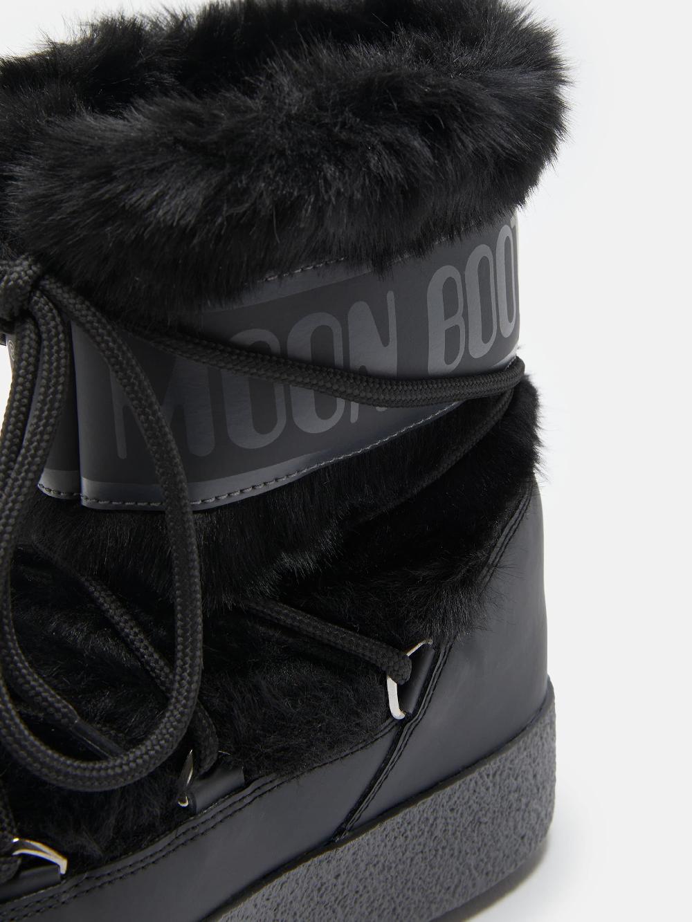 Moon Boot LTRACK LOW FAUX FUR NERO In Saldo