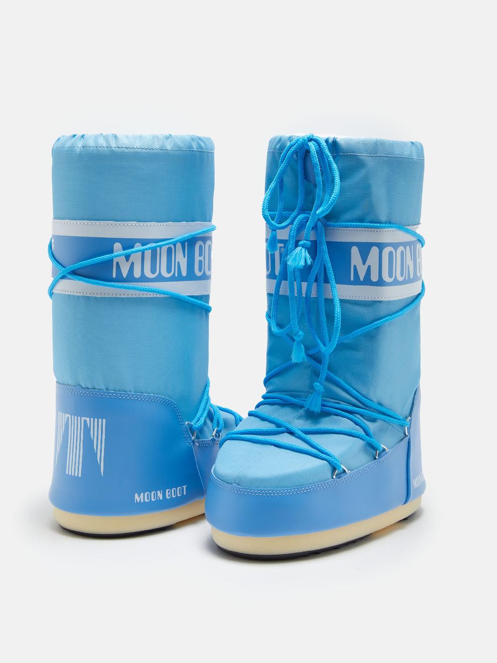 Moon Boot ICON NYLON AZZURRO Nuovo