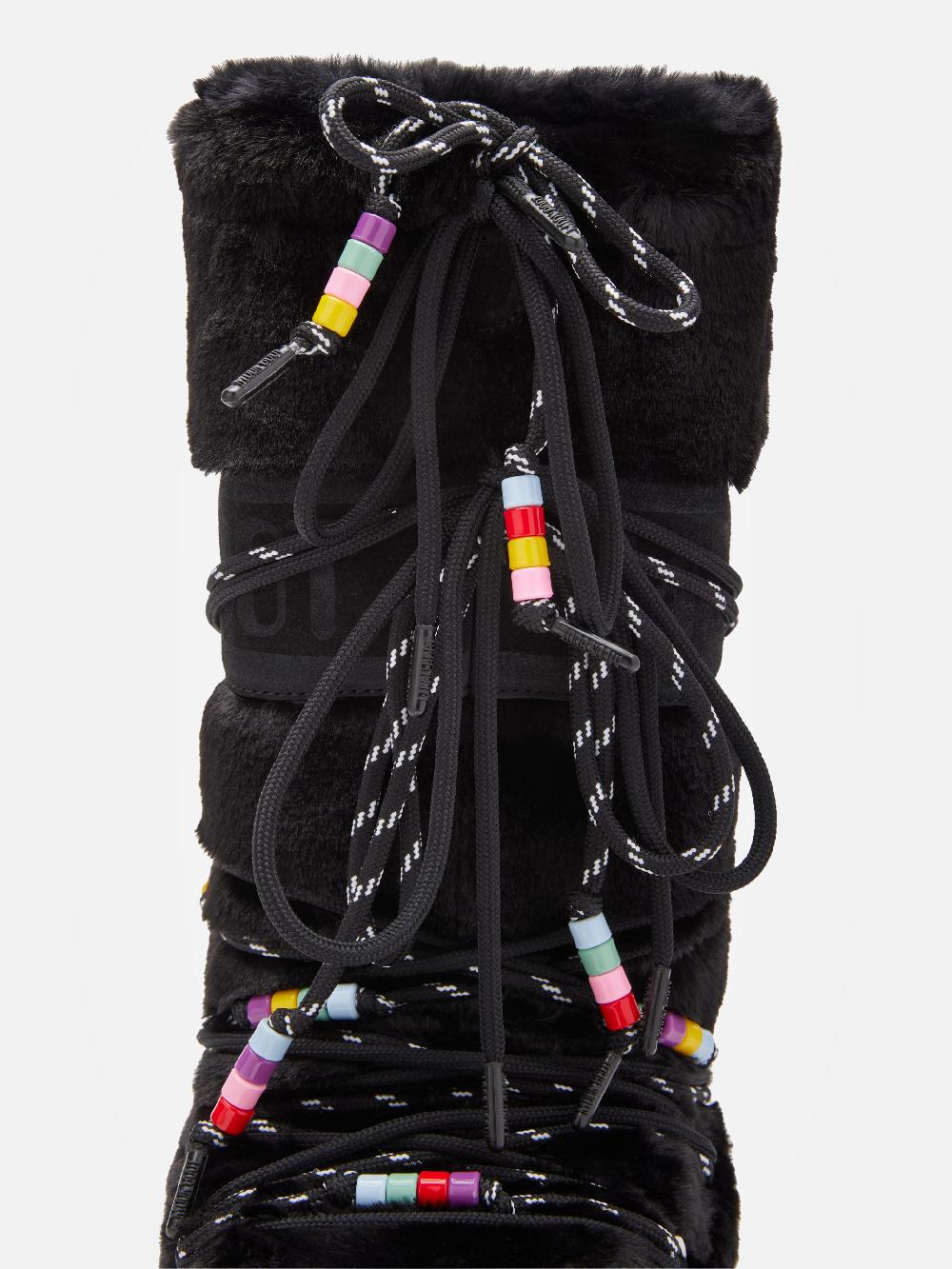 Moon Boot ICON FAUX-FUR BEADS NERO Promozione