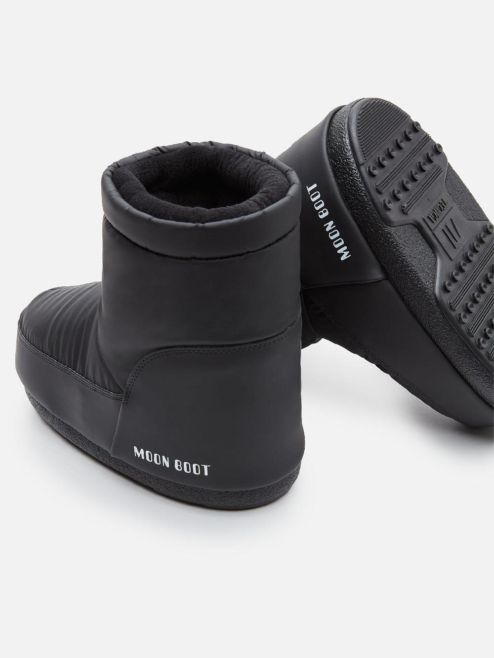Moon Boot ICON LOW NERO IN GOMMA SENZA LACCI Consegna Veloce
