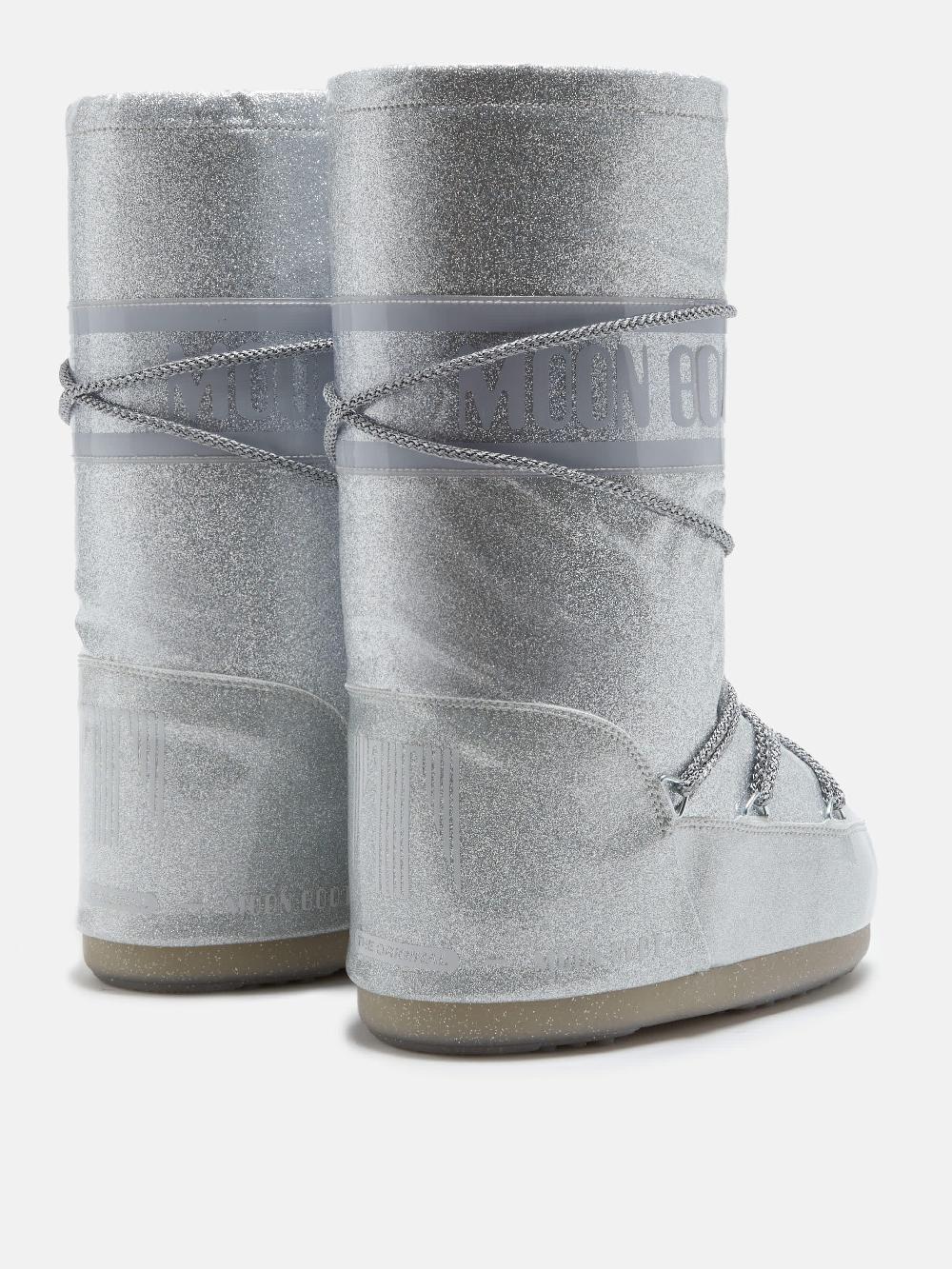 Moon Boot ICON GLITTER ARGENTO Promozione Limitata