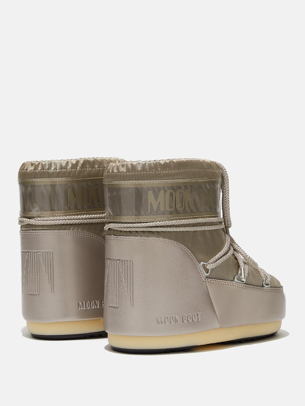 Moon Boot ICON LOW GLANCE PLATINO IN RASO Nuova