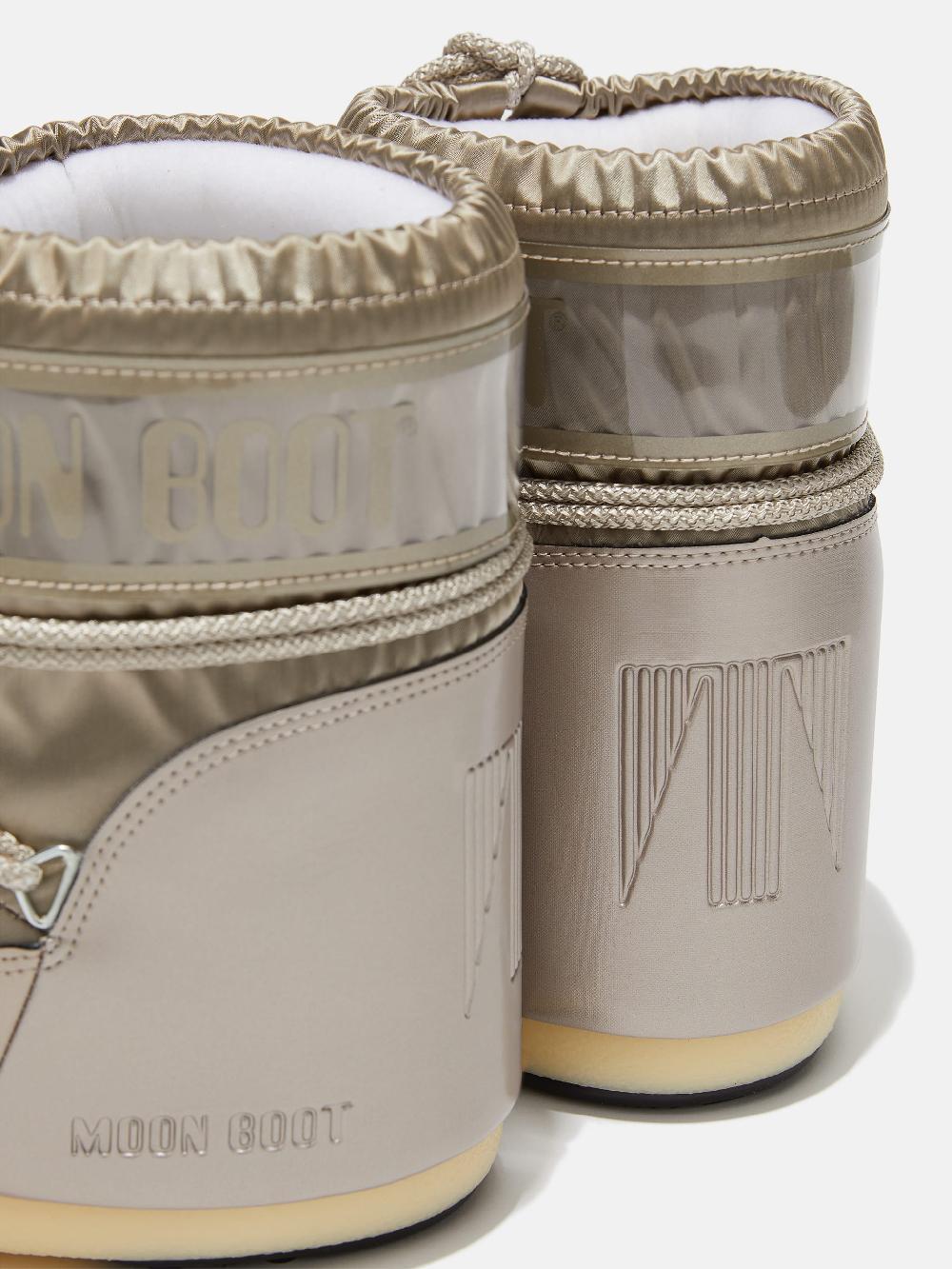 Moon Boot ICON LOW GLANCE PLATINO IN RASO Nuova