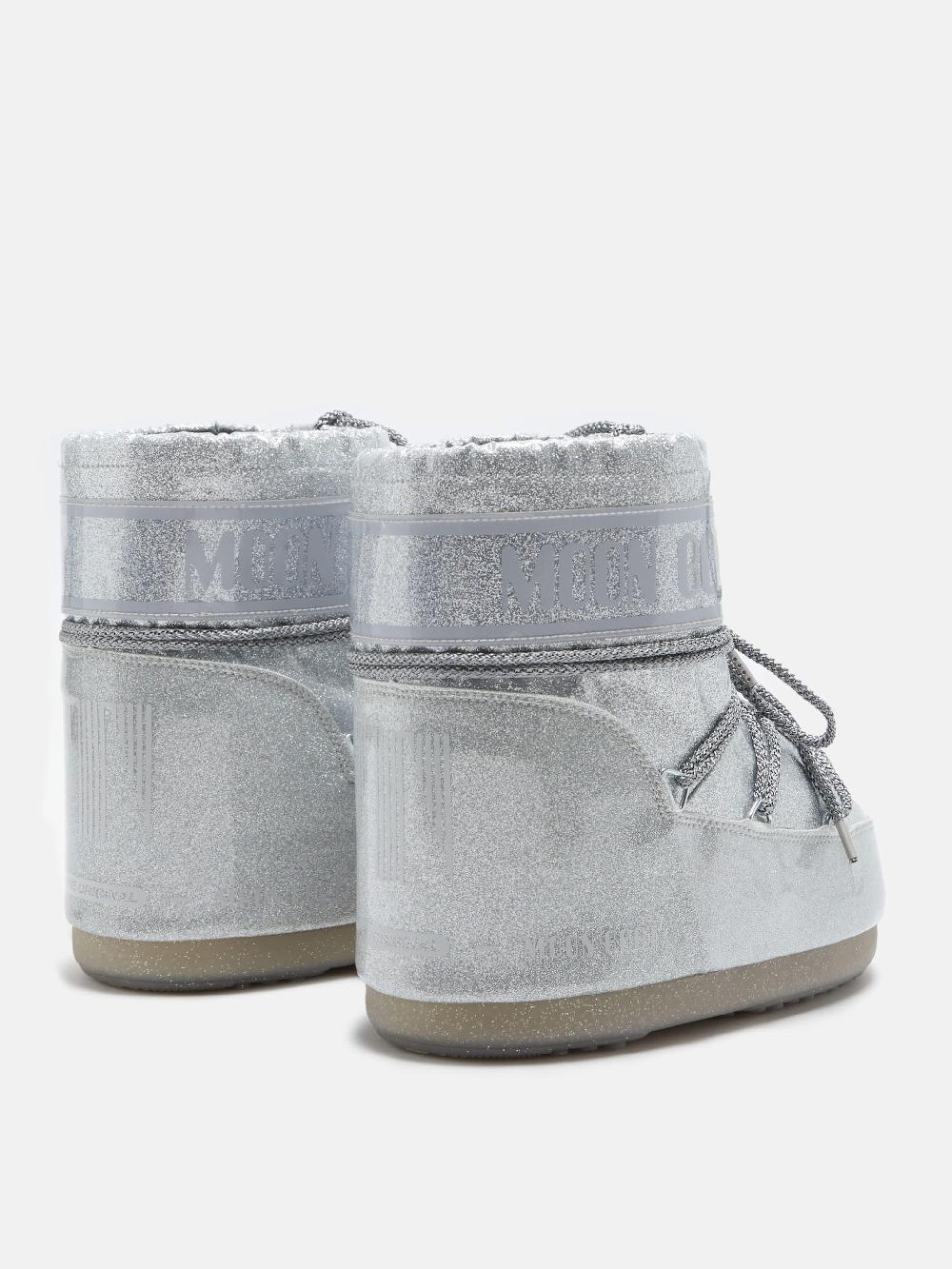 Moon Boot ICON LOW GLITTER ARGENTO Spedizione gratuita