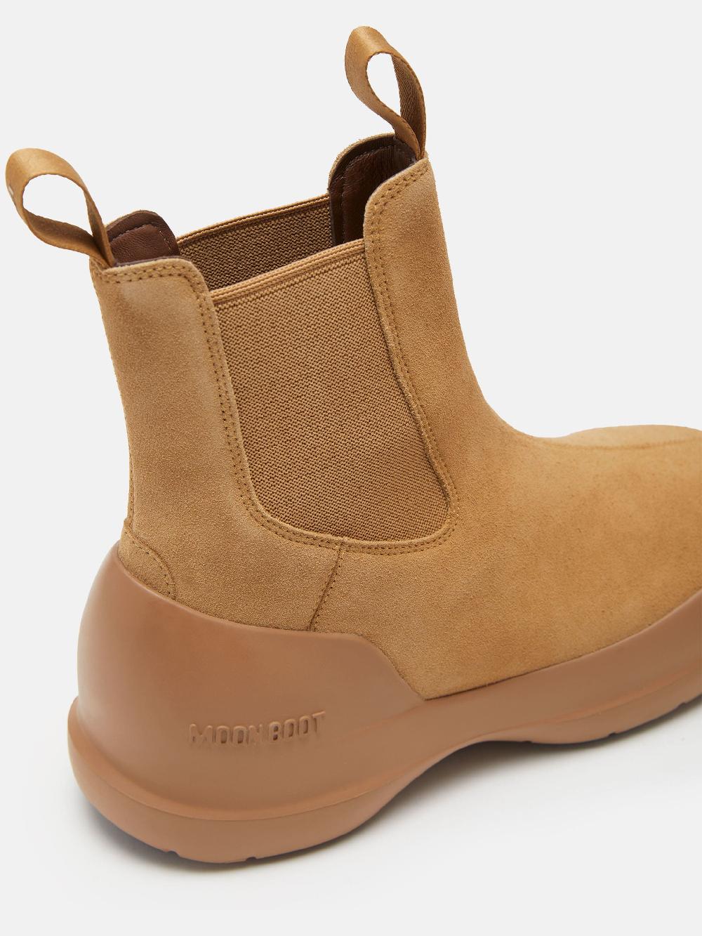 Moon Boot STIVALE LUNA CHELSEA BEIGE IN PELLE SCAMOSCIATA Sconto