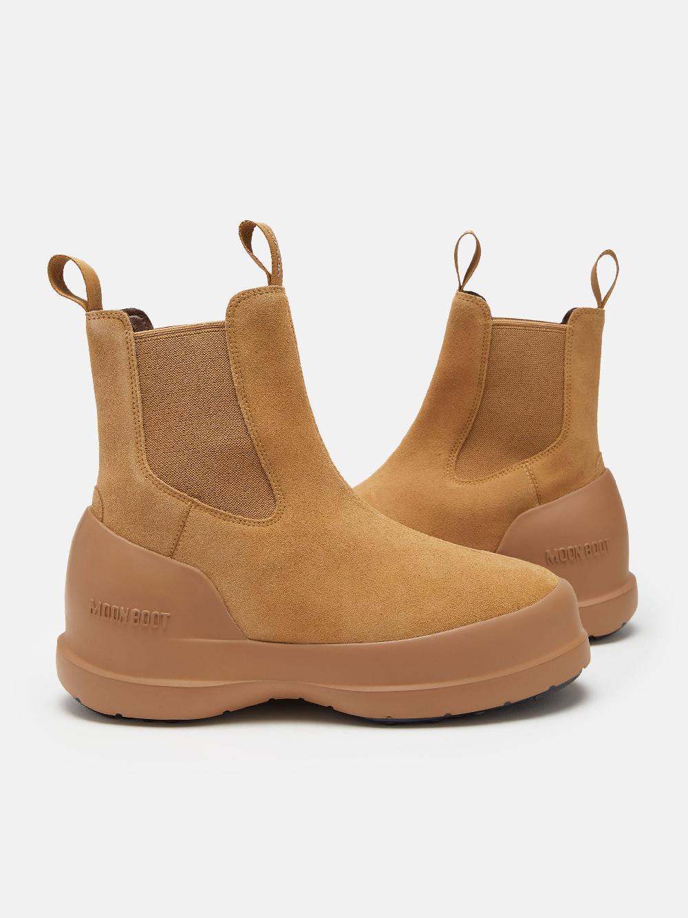 Moon Boot STIVALE LUNA CHELSEA BEIGE IN PELLE SCAMOSCIATA Sconto