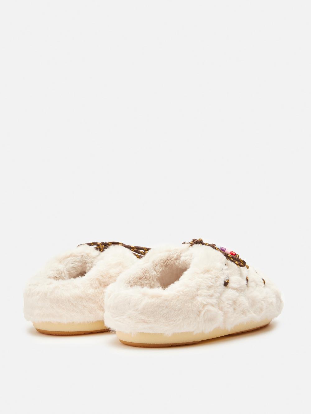 Moon Boot MULE FAUX-FUR BEADS PANNA Moda