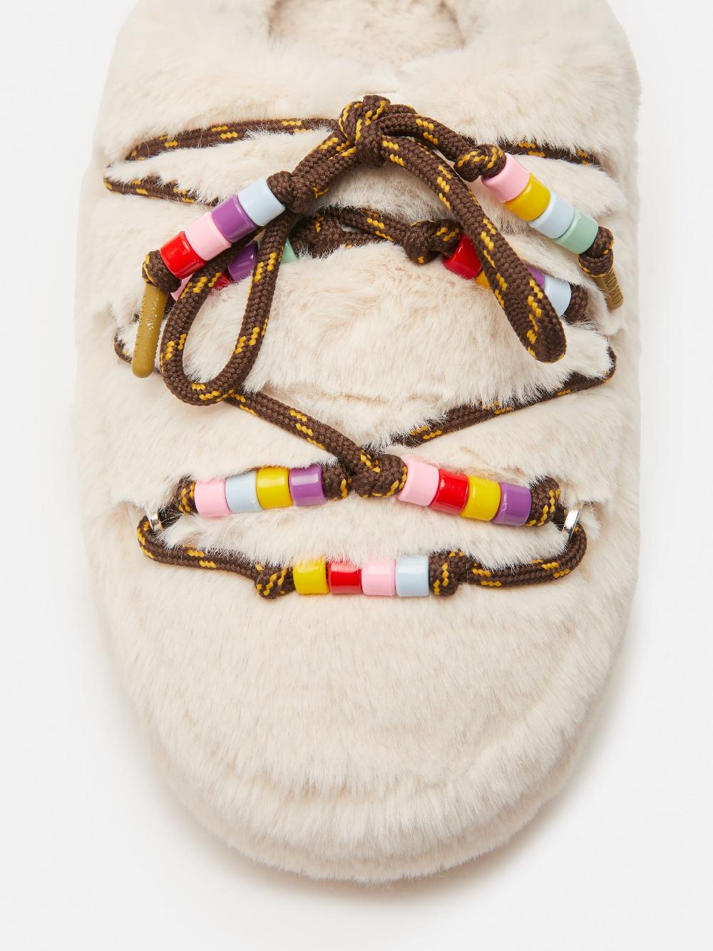 Moon Boot MULE FAUX-FUR BEADS PANNA Moda