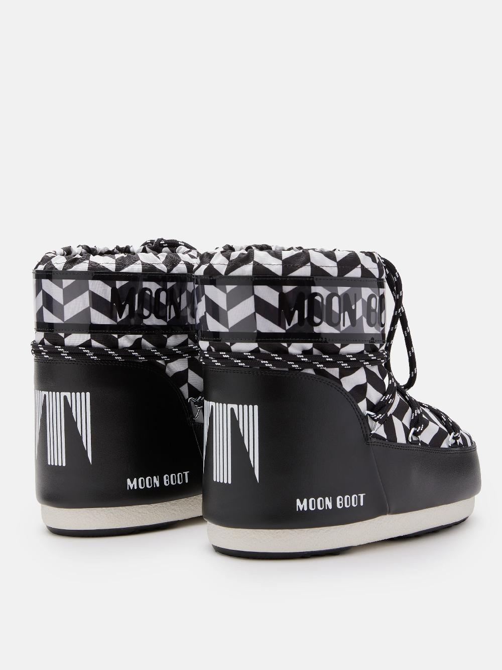 Moon Boot ICON LOW NERO CON STAMPA OPTICAL Latest fashion