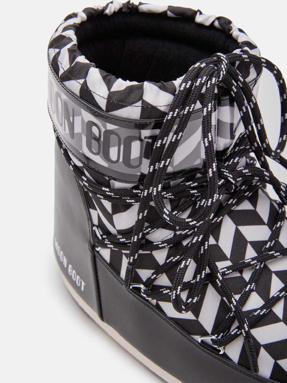 Moon Boot ICON LOW NERO CON STAMPA OPTICAL Latest fashion