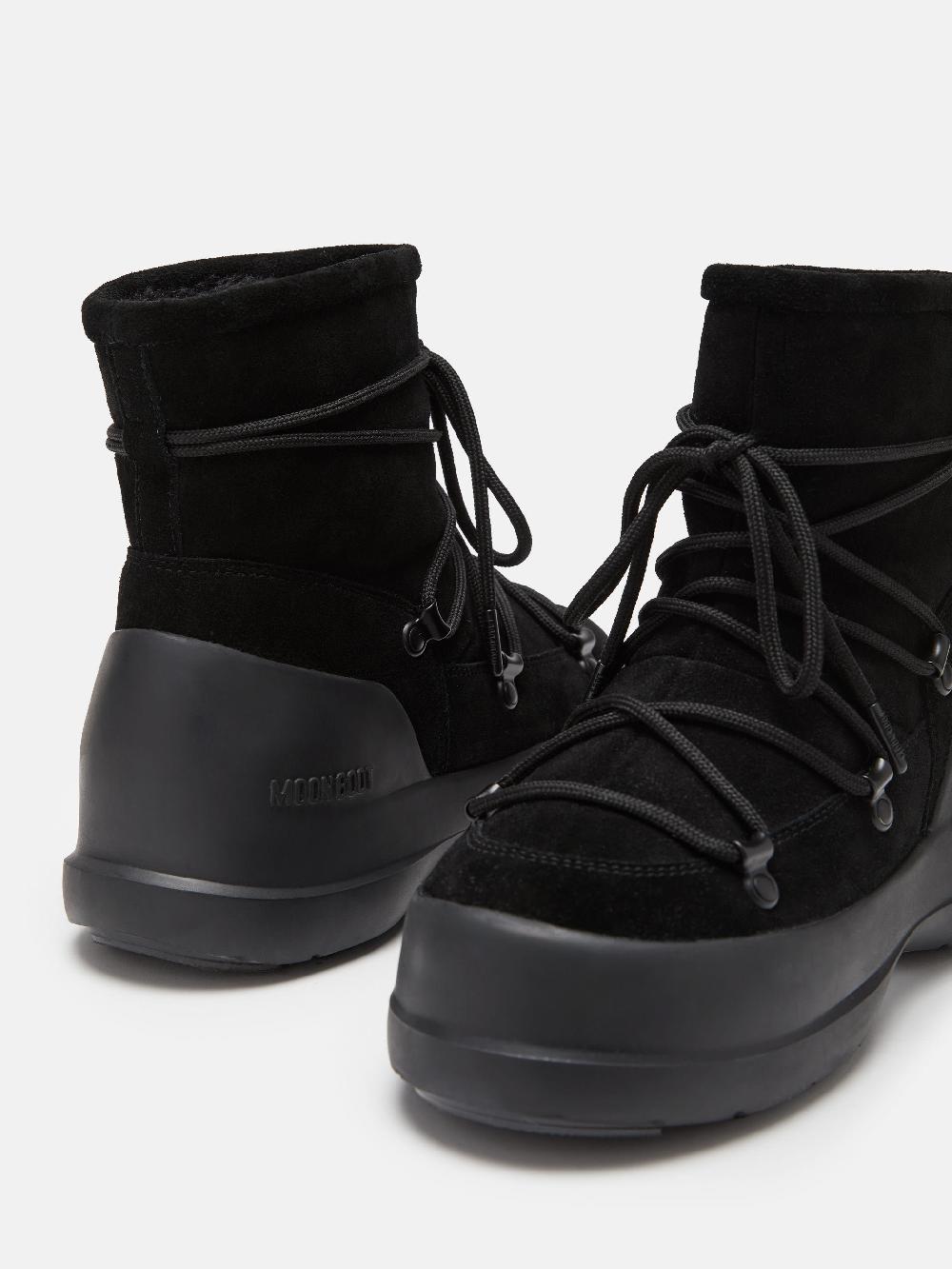 Moon Boot STIVALE LUNA NERO IN PELLE SCAMOSCIATA Qualità