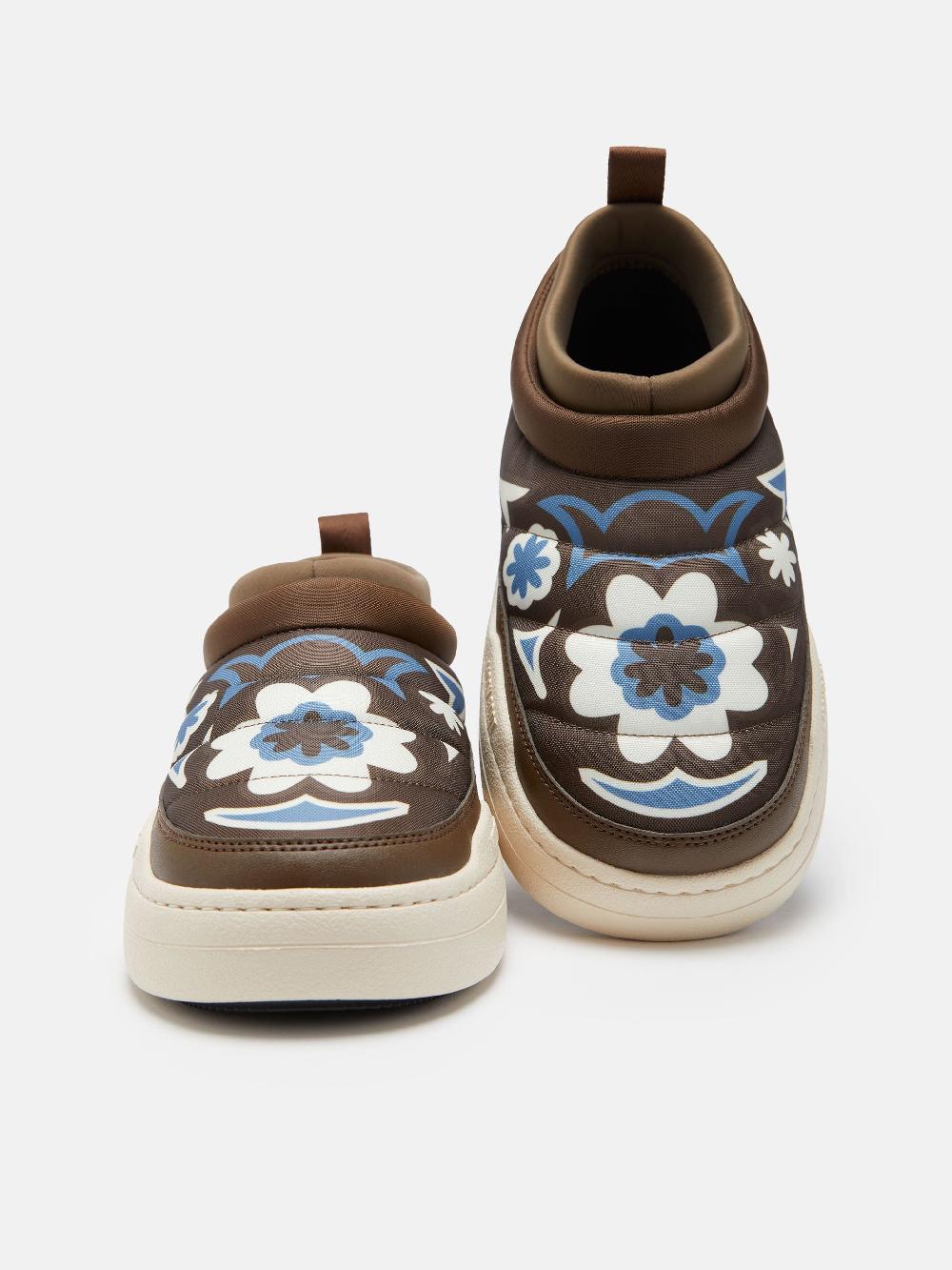 Moon Boot PARK SOFT MARRONE CON MOTIVO FLOREALE Saldi Di Fabbrica