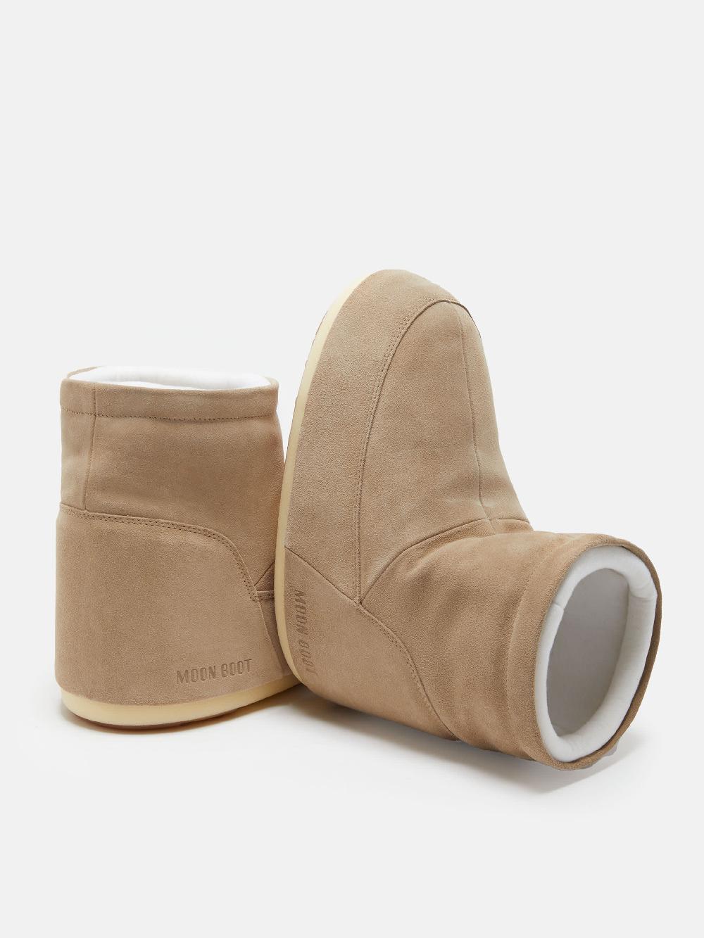 Moon Boot ICON LOW NOLACE BEIGE IN PELLE SCAMOSCIATA Vendite Flash