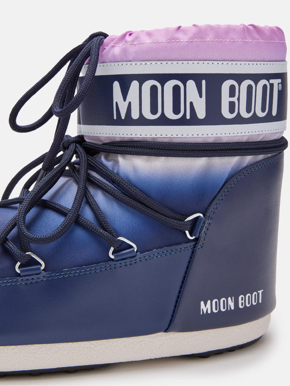 Moon Boot ICON LOW BLU CON STAMPA MOONRISE Nuova
