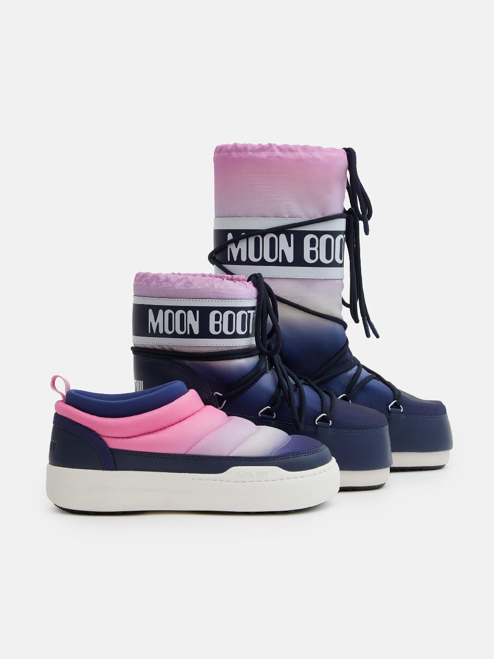 Moon Boot ICON LOW BLU CON STAMPA MOONRISE Nuova