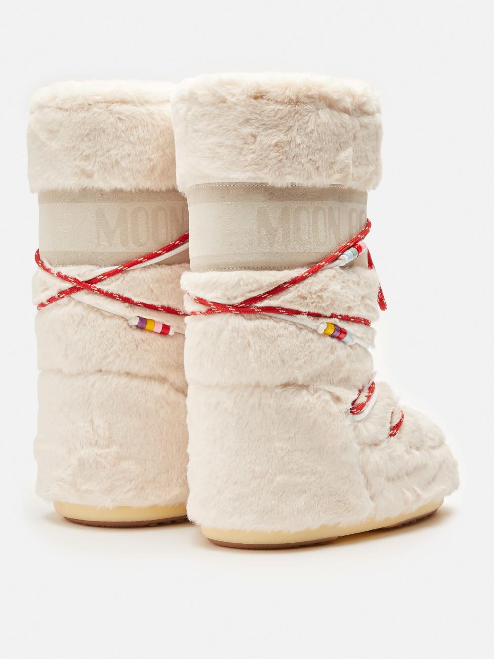 Moon Boot ICON FAUX-FUR BEADS PANNA Duty-free