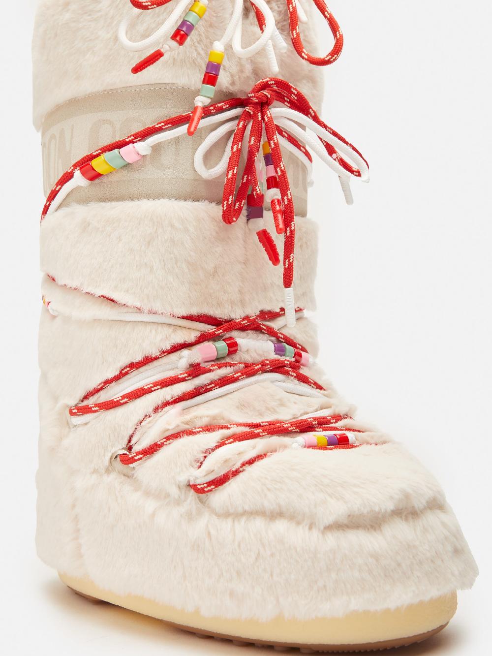Moon Boot ICON FAUX-FUR BEADS PANNA Duty-free