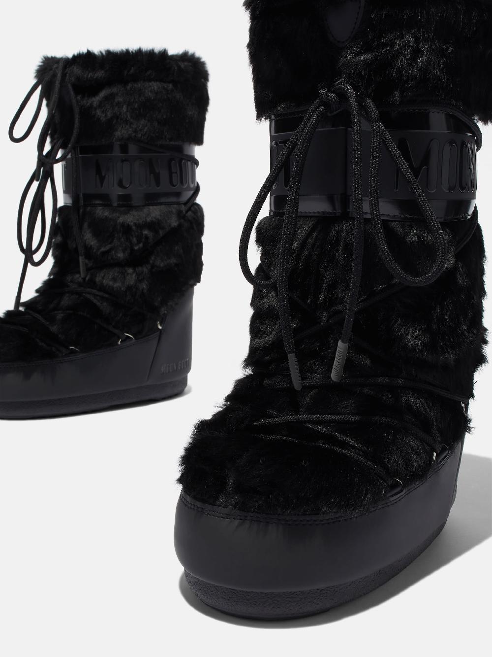 Moon Boot ICON NERO IN ECOPELLICCIA In Linea