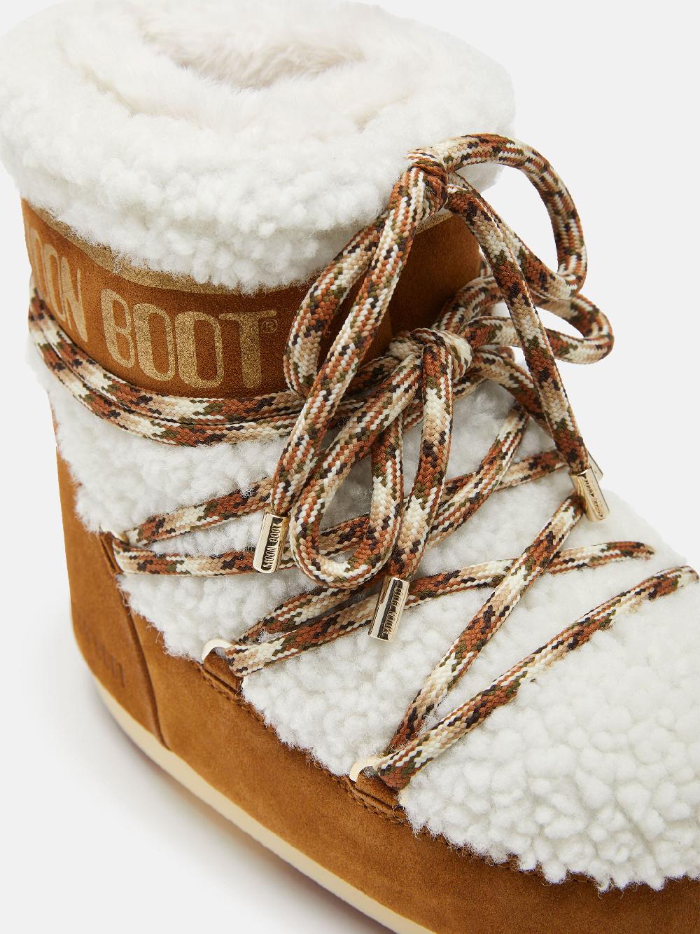 Moon Boot LAB69 ICON LOW NOCCIOLA IN SHEARLING Nuovo