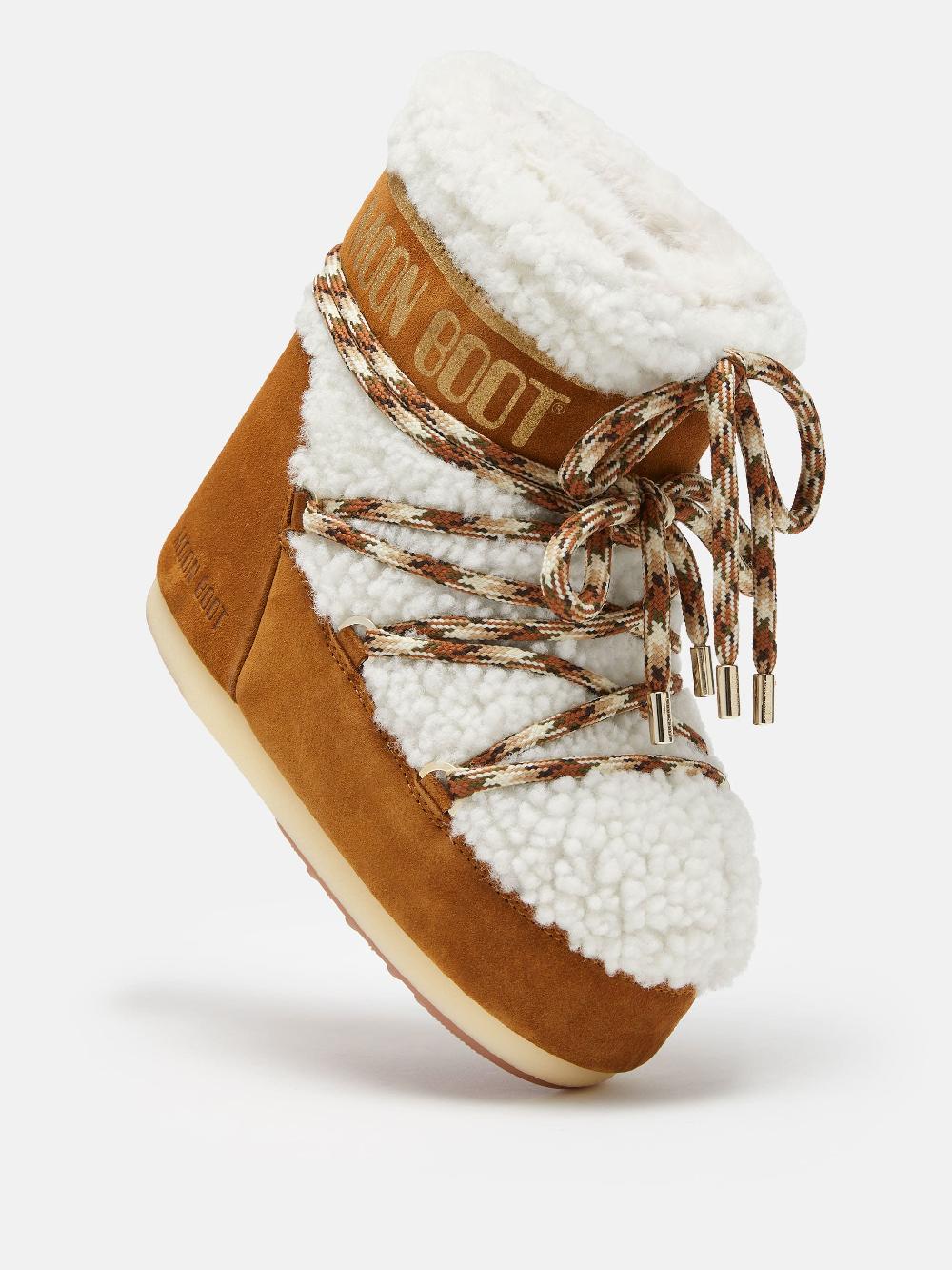 Moon Boot LAB69 ICON LOW NOCCIOLA IN SHEARLING Nuovo