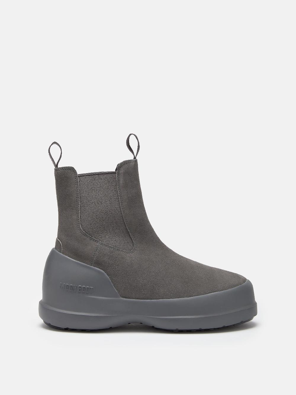 Moon Boot STIVALE LUNA CHELSEA GRIGIO IN PELLE SCAMOSCIATA Qualità Garantita