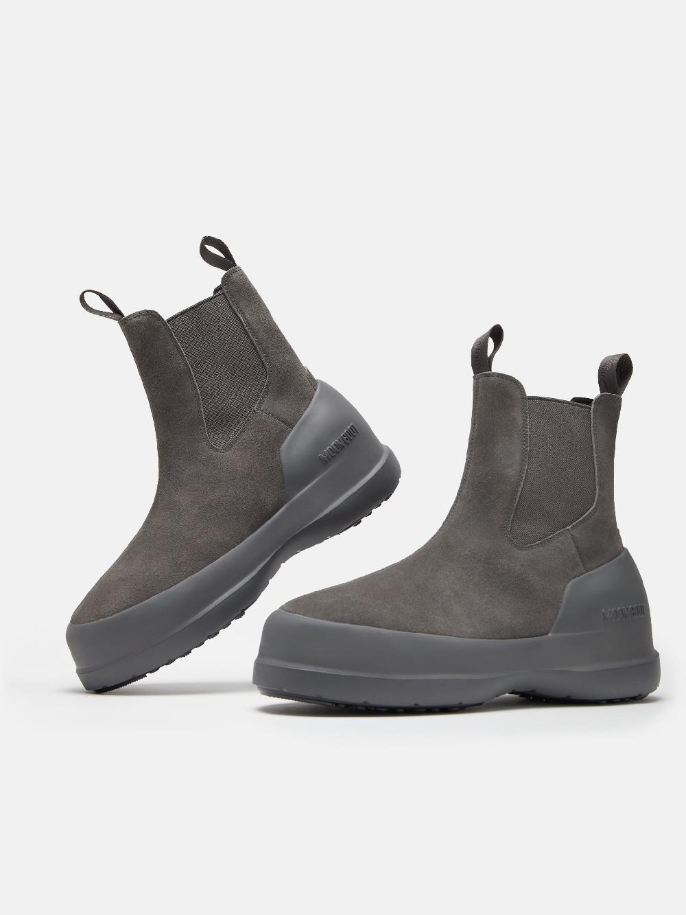 Moon Boot STIVALE LUNA CHELSEA GRIGIO IN PELLE SCAMOSCIATA Qualità Garantita