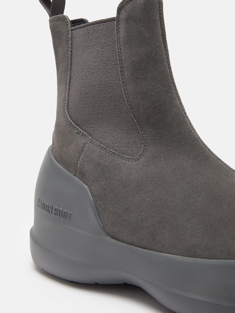Moon Boot STIVALE LUNA CHELSEA GRIGIO IN PELLE SCAMOSCIATA Qualità Garantita
