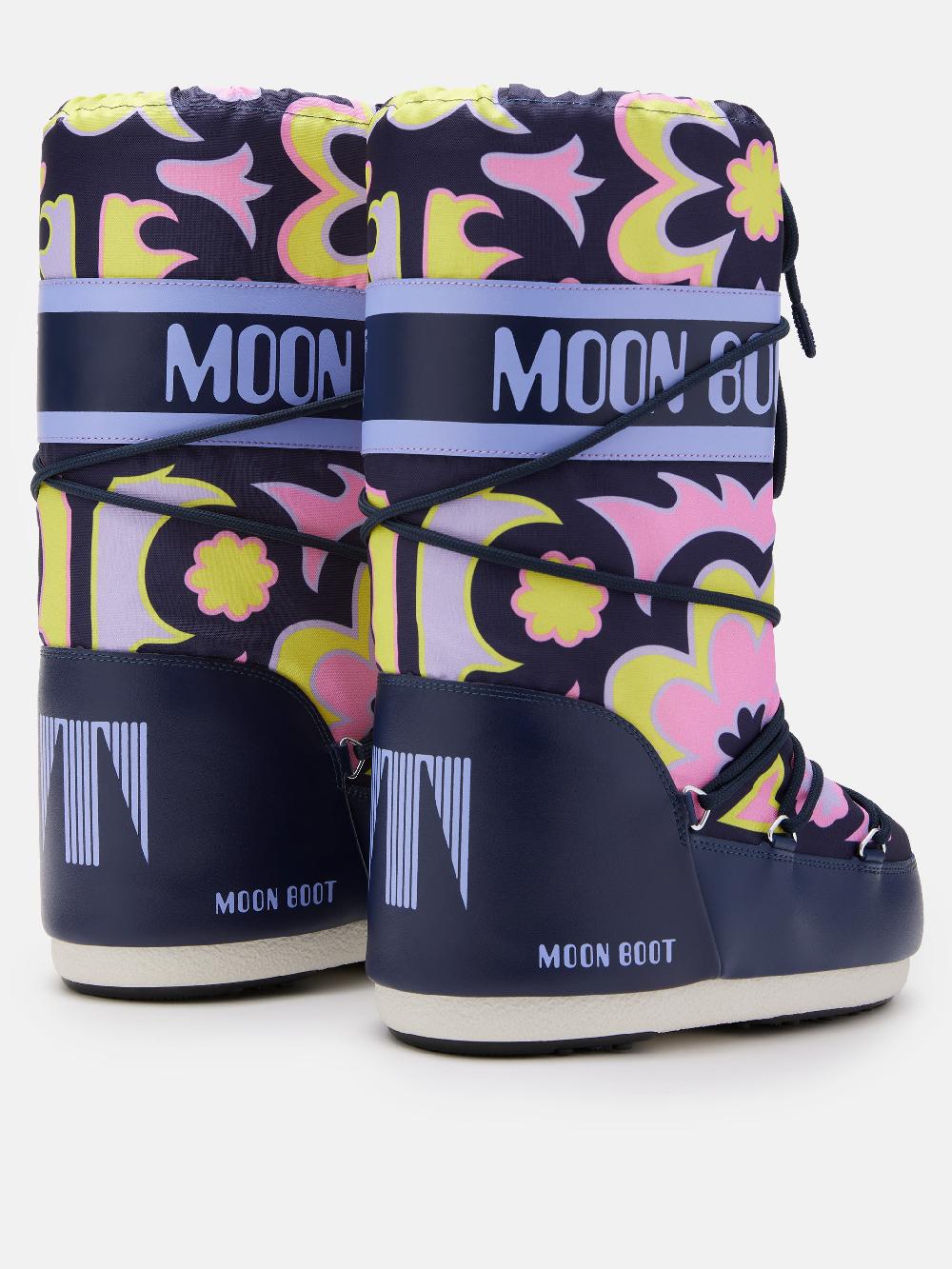 Moon Boot ICON BLU CON MOTIVO FLOREALE Promozione Limitata